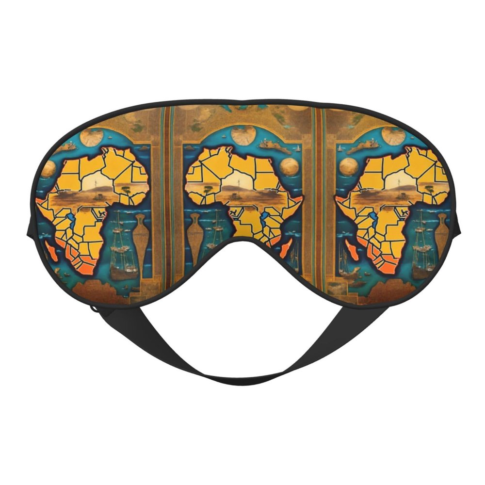 Abstract World Map Print Ultra-Soft Light-Blocking Eye Mask,for Optimal Comfort and Restful Sleep