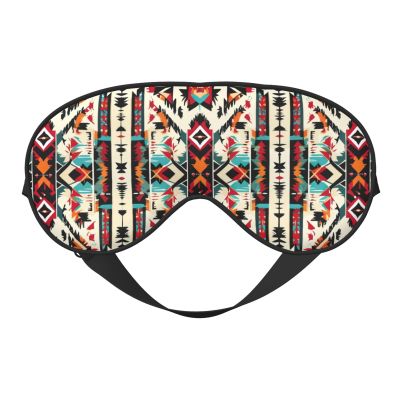 FRESQA Native American Pattern Print Unisex Sleep Mask Double-Sided Eye Mask,Ideal for Sound Sleep and Skin Care, Black