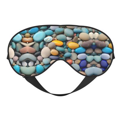 Beach Colored Pebbles Print Double-Sided Eye Mask,Soft and Light Blocking for Enhancing Sleep Quality