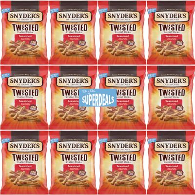 Snyder's of Hanover Pretzel, Seasoned Twisted Pretzel Sticks, 2.25 oz Pack of 12 bundled by SUPERDEALS with mystery gift in every order