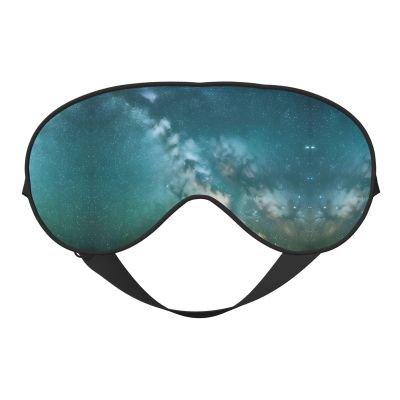 ZISHAK Starry Night Sky Deep Outer Space Print Unisex Sleeping Eye Mask,Soft Comfortable Light-Blocking Eye Mask, Black