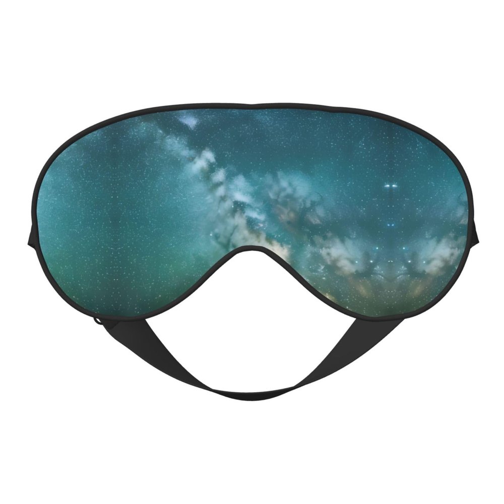 ZISHAK Starry Night Sky Deep Outer Space Print Unisex Sleeping Eye Mask,Soft Comfortable Light-Blocking Eye Mask, Black