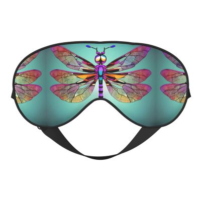 Cute Dragonfly Pattern Print Unisex Sleeping Eye Mask,Soft Comfortable Light-Blocking Eye Mask