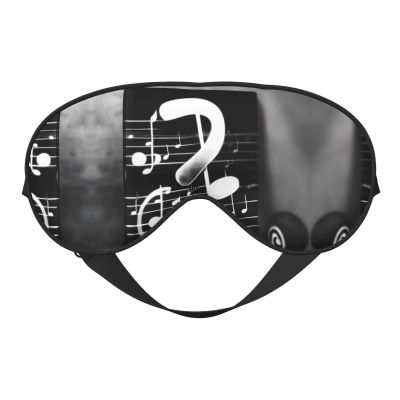 Black White Music Note Print Unisex Sleeping Eye Mask,Soft Comfortable Light-Blocking Eye Mask
