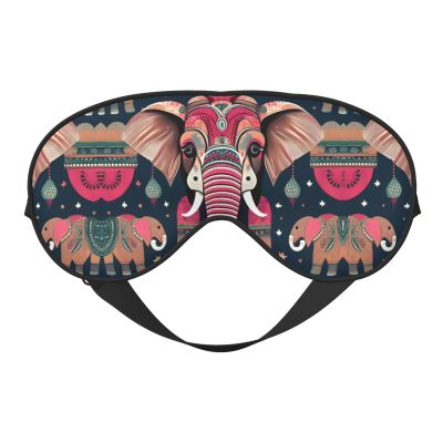 Bohemian Elephant Pattern Print Unisex Sleeping Eye Mask,Soft Comfortable Light-Blocking Eye Mask