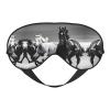 Black and White Horses Running Print Double-Sided Eye Mask,Soft and Light Blocking for Enhancing Sleep Quality view 1