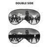 Black and White Horses Running Print Double-Sided Eye Mask,Soft and Light Blocking for Enhancing Sleep Quality view 2