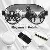 Black and White Horses Running Print Double-Sided Eye Mask,Soft and Light Blocking for Enhancing Sleep Quality view 4