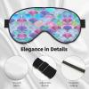 FRESQA Fish Scale Ocean Print Unisex Sleep Mask Double-Sided Eye Mask,Ideal for Sound Sleep and Skin Care, Black view 4