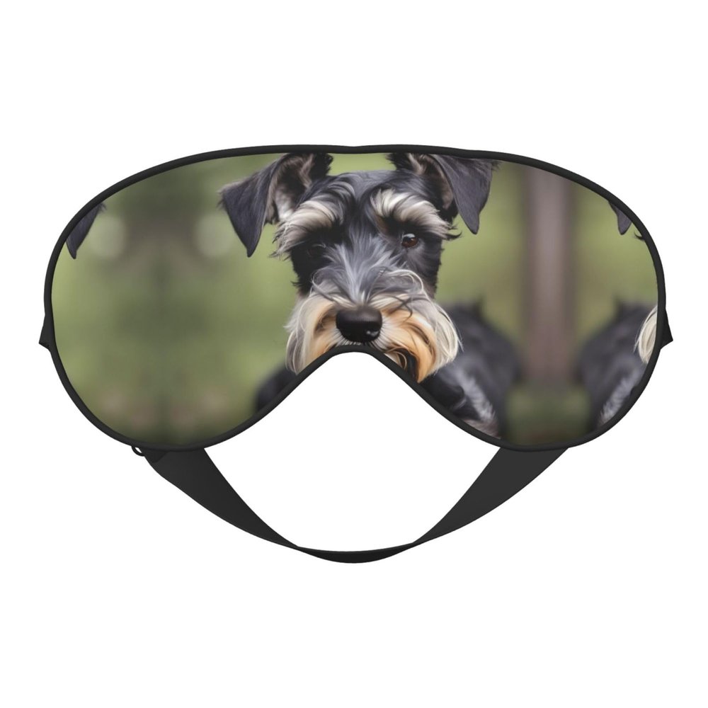 Adorable Schnauzer Print Unisex Sleeping Eye Mask,Soft Comfortable Light-Blocking Eye Mask