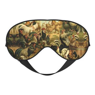 Chicken and Rooster Print Print Unisex Sleep Mask Double-Sided Eye Mask,Ideal for Sound Sleep and Skin Care