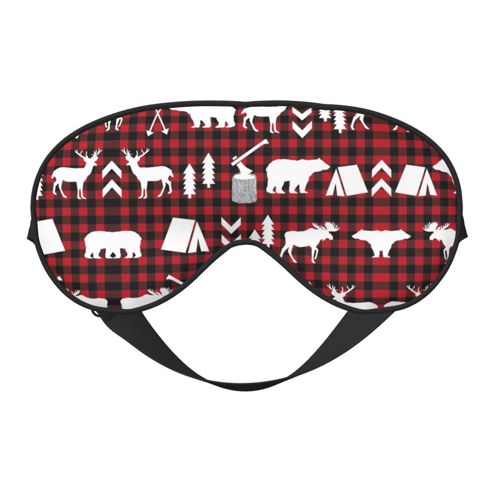 Cow Deer Tree Christmas Print Unisex Sleep Mask Double-Sided Eye Mask,Ideal for Sound Sleep and Skin Care