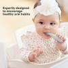 ezpz Baby-Led Toothbrush (Blush) - 3 Months + - 100% Silicone Infant Toothbrush with Sensory Bumps - Cleans Gums + New Teeth - Improves Hand-to-Mouth Coordination, Self-Feeding Skills view 4