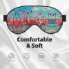 SSIMOO Flock of Red Flamingos On The Beach Print Double-Sided Eye Mask,Soft and Light Blocking for Enhancing Sleep Quality, Black view 3