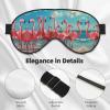SSIMOO Flock of Red Flamingos On The Beach Print Double-Sided Eye Mask,Soft and Light Blocking for Enhancing Sleep Quality, Black view 4