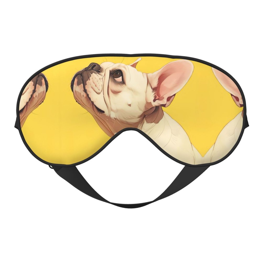 Animal Dog French Bulldog Print Unisex Sleep Mask Double-Sided Eye Mask,Ideal for Sound Sleep and Skin Care