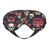 Colorful Floral Skulls Print Double-Sided Eye Mask,Soft and Light Blocking for Enhancing Sleep Quality view 1