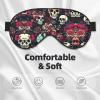Colorful Floral Skulls Print Double-Sided Eye Mask,Soft and Light Blocking for Enhancing Sleep Quality view 3
