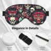 Colorful Floral Skulls Print Double-Sided Eye Mask,Soft and Light Blocking for Enhancing Sleep Quality view 4