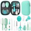 Baby Grooming Kit, Infant Safety Care Set with Hair Brush Comb Nail Clipper Nasal Aspirator,Baby Essentials Kit for Newborn Girls Boys (Green) view 1