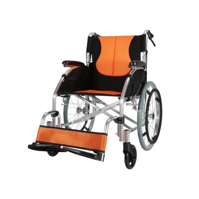 Lightweight Foldable Wheelchair for Elderly Self-propelled Wheelchair with 3 Levels Adjustable Footrest & Handbrake Portable Transport Chair Mobility Aid