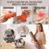 12PCS Castor Oil Pack Wrap Kit for Fingers and Hands - Organic Cotton Adjustable Reusable Thumb Hand Comfortable Wrapping Replacement for Relaxation view 3