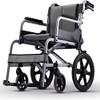Attendant-Propelled Lightweight Transport Mobile Wheelchairs with Folding Backrest,Portable Folding Lightweight Transport Mobile Wheelchairs Aluminum Alloy Frame Compact Mobility Aid Wheel(Color:Grey, view 1
