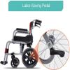 Attendant-Propelled Lightweight Transport Mobile Wheelchairs with Folding Backrest,Portable Folding Lightweight Transport Mobile Wheelchairs Aluminum Alloy Frame Compact Mobility Aid Wheel(Color:Grey, view 3