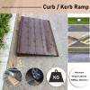 Katzowen Portable Driveway Ramp Access Entry Threshold Ramp Wooden 3" / 5" Rise, Brown Curb Ramp for Power Chairs Scooter Rollator Walkers, Anti-Slip Slope(Size:48x65x12cm/18.8x25.6x5in) view 3