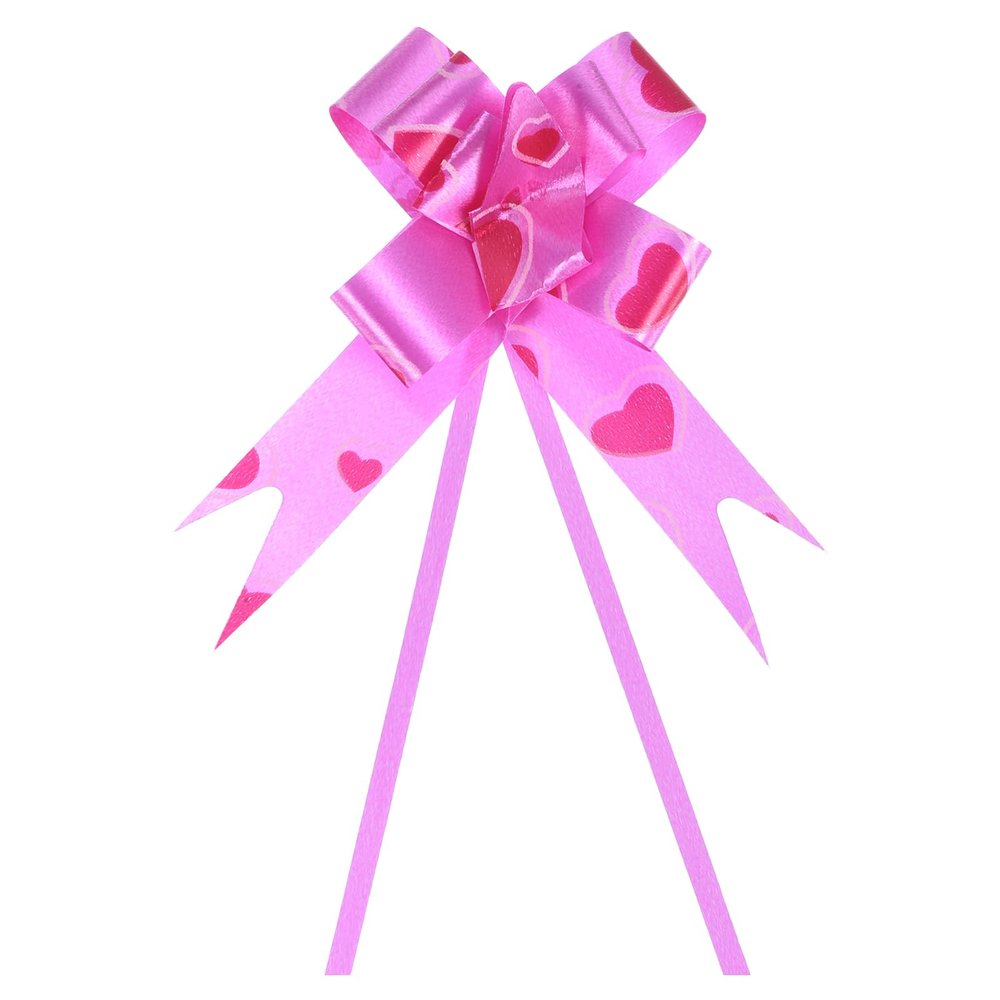 M METERXITY 100 Pack Gift Pull Bows - Basket Gift Wrap Bow Rose Pattern Christmas Bows Gifts Bow Bulk Apply to Birthday Party (3.3inch Rose Red)