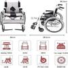 CAIMIAO Ultra-Light Folding Wheelchair for Elderly and Handicapped Solid Tires and Portable Aluminum Alloy Frame(Color:Blue) view 2