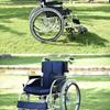 CAIMIAO Ultra-Light Folding Wheelchair for Elderly and Handicapped Solid Tires and Portable Aluminum Alloy Frame(Color:Blue) view 4