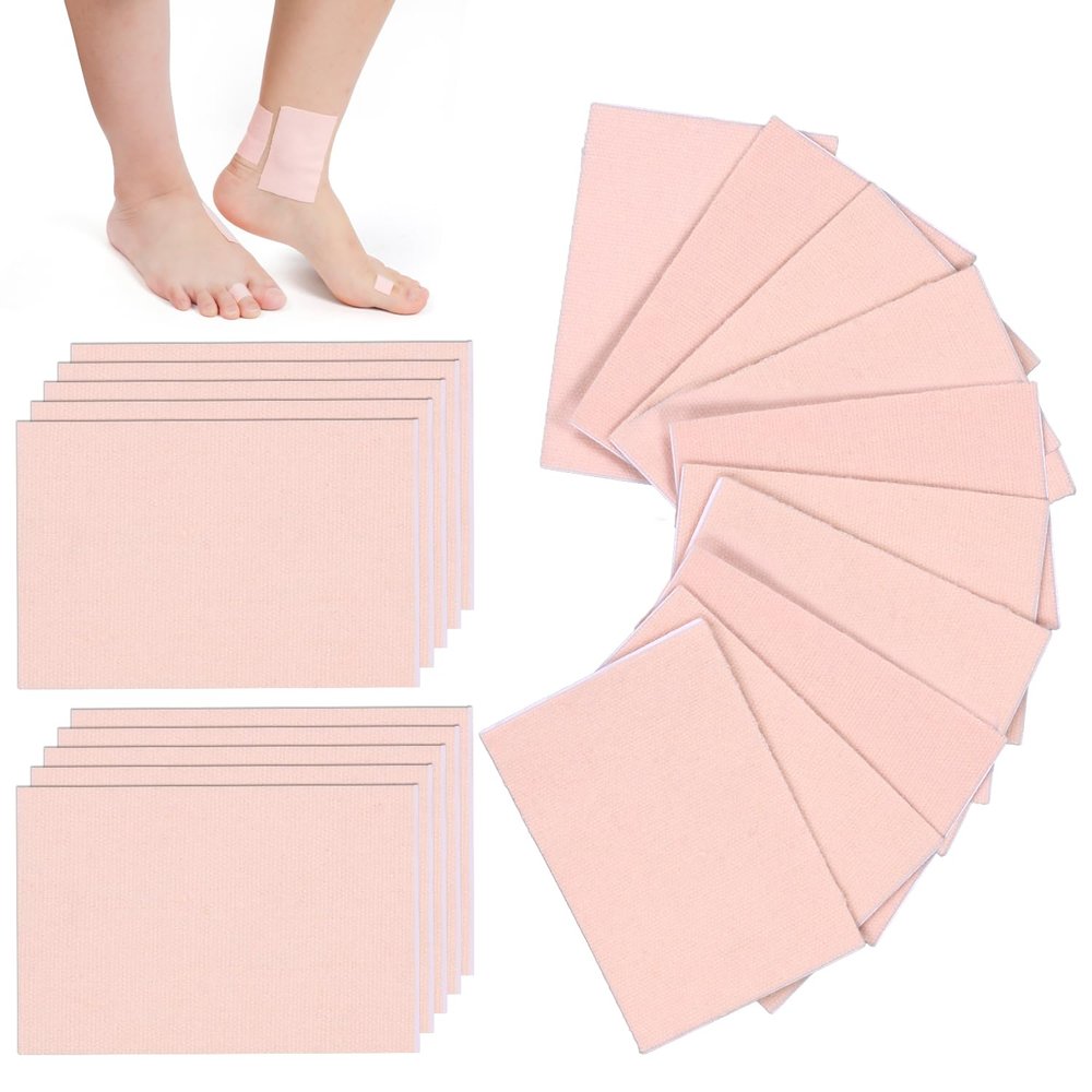 20pcs Adhesive Pads for Feet, Waterproof Moleskin Tape Prevention Padding Moleskin Stickers Moleskin Strips for Feet Decrease Friction for Hiking Running Travel Heel