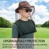 Seribt Extra Large Mosquito Head Net, Ultra Mesh Bug Face Netting for Hats, Face Neck Netting Mask Screen Cover, Outdoor Protection Black, 5 view 2