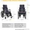 Full Reclining Commode Wheelchair High Back Manual Wheelchair W/Headrest & Dining Table Folding Bathroom Shower Chair Mobility Device for Adults Handicap Driving Trolley(Color:A) view 2