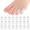 24 Pcs Silicone Toe Sleeves, Soft Gel Protector Toe Cushions Cuttable Pinky Toe Sleeves Protectors Corn Protectors Toe Tube Pads for Hammer Toe Stubbed Toe Corns Calluses Protect view 1