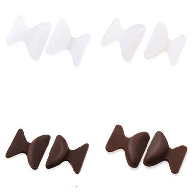 Eyeglass Nose Pads, Soft Silicone Nose Pads, Self Buckle Anti-Slip Soft Foam Glasses Nose Pads, 4 Pairs White & Brown
