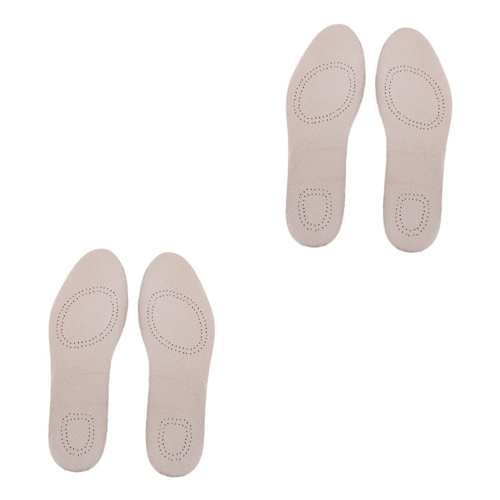 Beaupretty 2pairs Breathable Leather Insoles - Sports Shoe Pads Soft Comfortable Design for and Foot Fatigue Relief