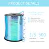 500 Yard Iridescent Aqua Blue Curling Ribbon, 1/5" Wide Holographic Christmas Curling Ribbons for Gift Wrapping, Balloon String, Wedding Birthday Party Decor, Florist Flower Crafting (1 Roll) view 2