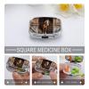 Straw and Horse Pill Box Small Metal Pill Case for Purse & Pocket 2 Compartment Pill Organizer with Mirror Travel Pillbox Medicine Case Portable Pill Container Unique Gift view 4