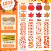 Remerry 1200 Pcs Fall Cellophane Treat Bags Thanksgiving Maple Leaf Pumpkin Goodie Candy Bags with Pumpkin Maple Leaf Tags Gold Twist Tie Twine Autumn Party Supplies view 2