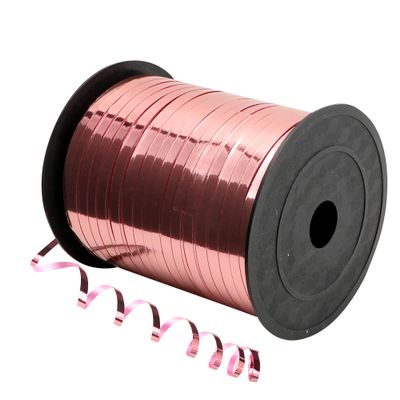 500 Yard Metallic Rose Gold Curling Ribbon, 1/5" Wide Holographic Christmas Curling Ribbons for Gift Wrapping, Balloon String, Wedding Birthday Party Decor, Florist Flower Crafting (1 Roll)