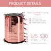 500 Yard Metallic Rose Gold Curling Ribbon, 1/5" Wide Holographic Christmas Curling Ribbons for Gift Wrapping, Balloon String, Wedding Birthday Party Decor, Florist Flower Crafting (1 Roll) view 2