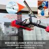 3.6M-10.2M Window Cleaning Rod, Water-Carrying Telescopic Rod, Glass Roof, PV System, Cleaning Device, Washing Device, Tool with Telescopic Rod and Hose Spray, Patio Roof Cleaning Devices(Color:35CM b view 3