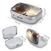 Pill Case for Purse & Pocket Pill Box 2 Compartment Medicine Pill Organizer Man and Dog in Dust Portable Travel Pillbox Medicine Vitamin Cod Liver Oil Storage Box view 2