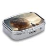 Pill Case for Purse & Pocket Pill Box 2 Compartment Medicine Pill Organizer Man and Dog in Dust Portable Travel Pillbox Medicine Vitamin Cod Liver Oil Storage Box view 3