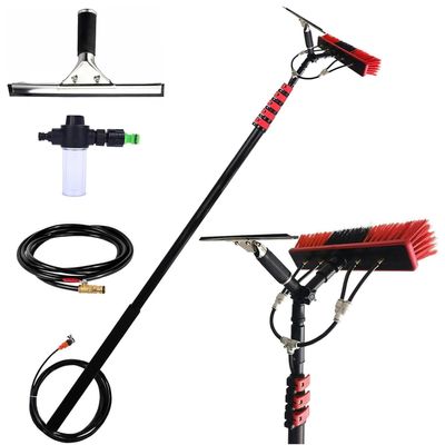 3.6M-10.2M Window Cleaning Rod, Water-Carrying Telescopic Rod, Glass Roof, PV System, Cleaning Device, Washing Device, Tool with Telescopic Rod and Hose Spray, Patio Roof Cleaning Devices(Color:35CM b
