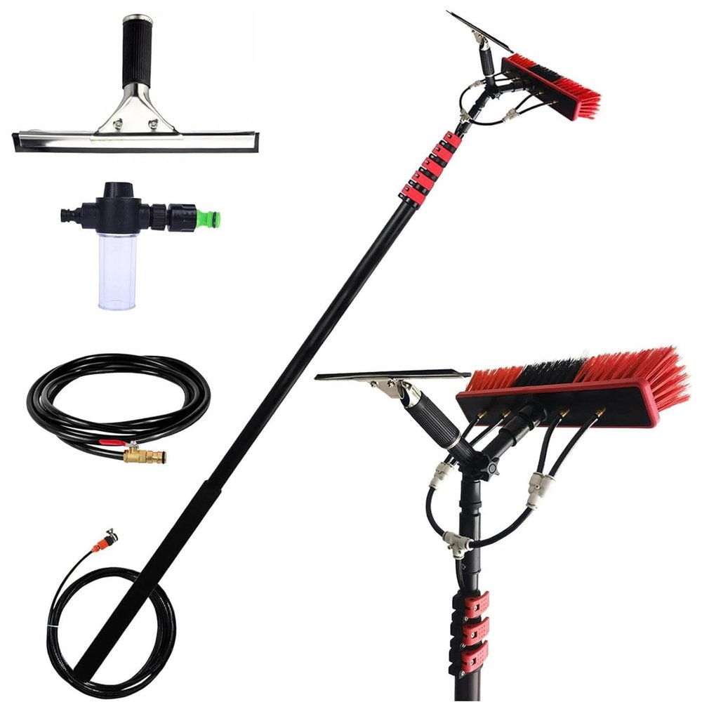 3.6-10.2 M Water-Carrying Telescopic Rod, Glass Roof Cleaning Set, PV System, Universal Washing Brush, Window Cleaner, Telescopic Handle, Water-Filled Window Cleaner with Telescopic Handle(Color:55CM
