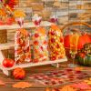 Gueevin 150 Set Thanksgiving Cellophane Treat Bags Bulk Fall Maple Leaves Goodie Candy Cookie Cello Bags with Twist Ties Gift Cards Party Favors for Party Supplies view 4