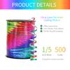 500 Yard Rainbow Curling Ribbon, 1/5 Inch Shiny Christmas Curly Ribbon for Gift Wrapping, Balloon String, Wedding Birthday Party Decor, Florist Crafting (1 Roll) view 2